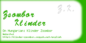 zsombor klinder business card